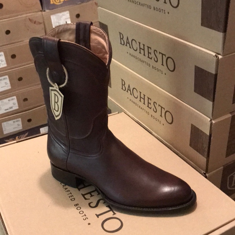 BACHESTO The Tex Coffe brown EE classic Roper boot - Picture 2 of 4